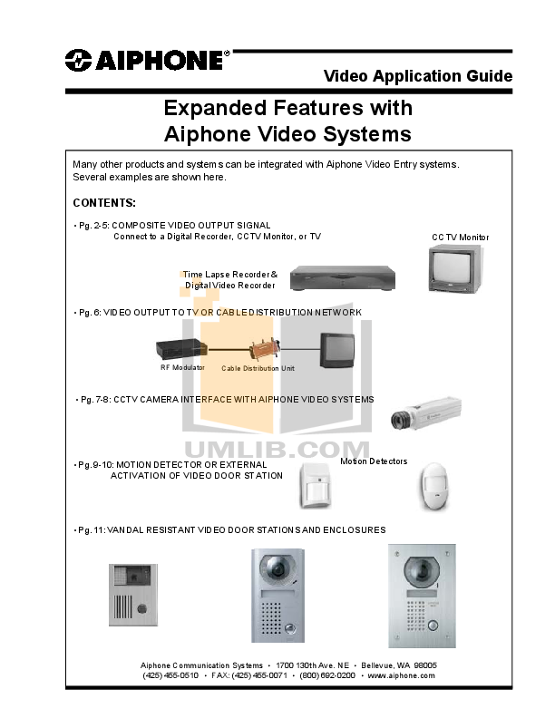 Download free pdf for Aiphone MK2MCD Other manual